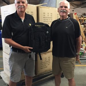 Stan and Bruce backpack donation